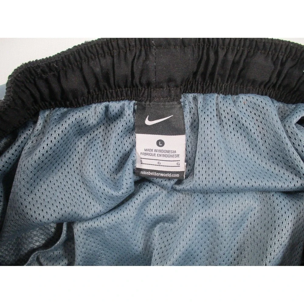 Nike Swim Shorts Mens Large Gray / Green‎ Lined Stash Pocket Drawstring Board
